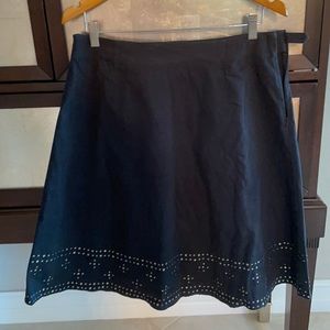 Talbots A line black cotton stretch skirt. Sequin detail. Worn once. Size 12